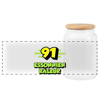 Essonnien râleur - Boîte à biscuits avec couvercle en bois - blanc - Devant