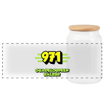 Guadeloupean complainer - Panoramic Cookie Jar with Wooden Lid - white - Front