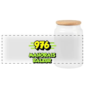 Mahorais râleur - Boîte à biscuits avec couvercle en bois - blanc - Devant