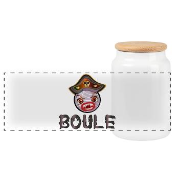 PIRATE HALLOWEEN COSTUME - PETANQUE BALL - Panoramic Cookie Jar with Wooden Lid - white - Front