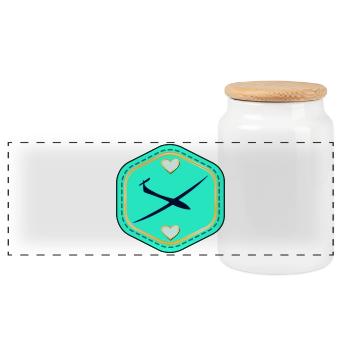 PILOT GLIDING - AIR SPORTS - Panoramic Cookie Jar with Wooden Lid - white - Front