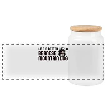 Bouvier bernois - Boîte à biscuits avec couvercle en bois - blanc - Devant