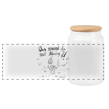 Un oiseau en mue dans le vent d’automne - Boîte à biscuits avec couvercle en bois - blanc - Devant