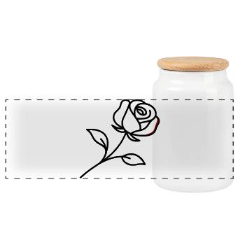 Rosace inclinable minimaliste - Boîte à biscuits avec couvercle en bois - blanc - Devant