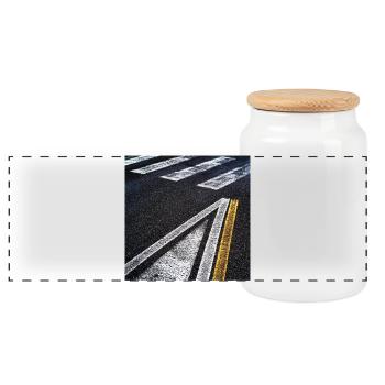 Dessins routiers - Boîte à biscuits avec couvercle en bois - blanc - Devant