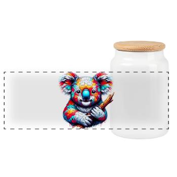 Koala - Panorama Keksdose mit Holzdeckel - Weiß - Vorne