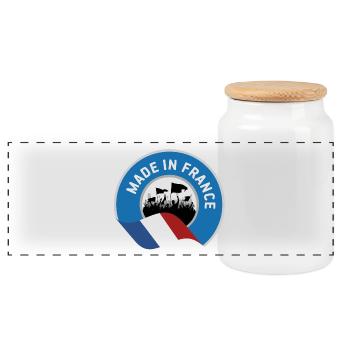Made in France - Panoramic Cookie Jar with Wooden Lid - white - Front
