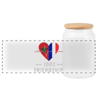 Le Maroc et la France : une amitié à 100 % - Boîte à biscuits avec couvercle en bois - blanc - Devant