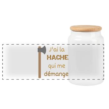J'ai la hache qui me démange - Boîte à biscuits avec couvercle en bois - blanc - Devant