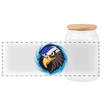 MASCOTTE EAGLE - Panoramic Cookie Jar with Wooden Lid - white - Front