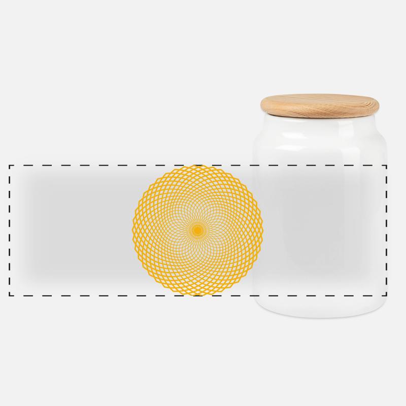 Lotus des Lebens gold - Panorama Keksdose mit Holzdeckel - Weiß
