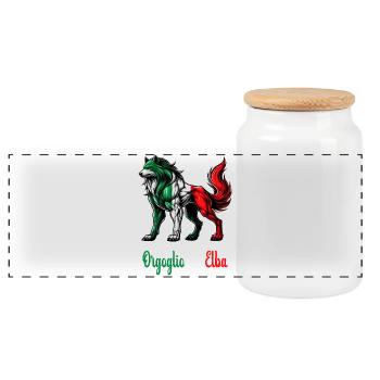 Der stolz von Elba Italien Flagge - Panorama Keksdose mit Holzdeckel - Weiß - Vorne