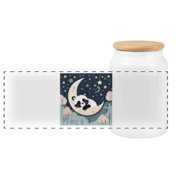 bébé, nourrisson, enfant, poster bébé - Boîte à biscuits avec couvercle en bois - blanc - Devant