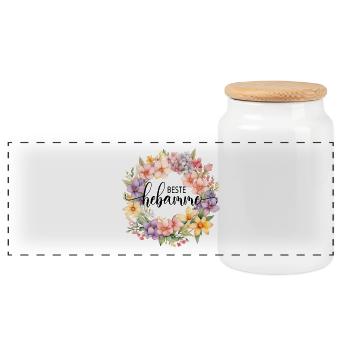Best midwife - personalizable design - Panoramic Cookie Jar with Wooden Lid - white - Front