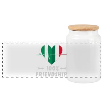 Le Nigeria et l'Italie : amitié à 100 % - Boîte à biscuits avec couvercle en bois - blanc - Devant