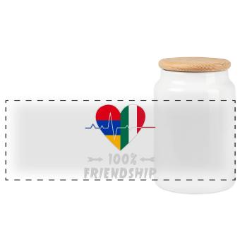 L'Arménie et l'Italie : amitié à 100 % - Boîte à biscuits avec couvercle en bois - blanc - Devant