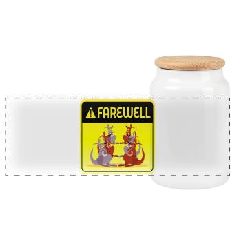 FAREWELL TEAM GROUP - Panoramic Cookie Jar with Wooden Lid - white - Front