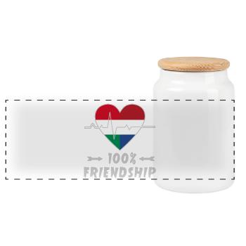 100 % amitié entre la Hongrie et les Pays-Bas - Boîte à biscuits avec couvercle en bois - blanc - Devant