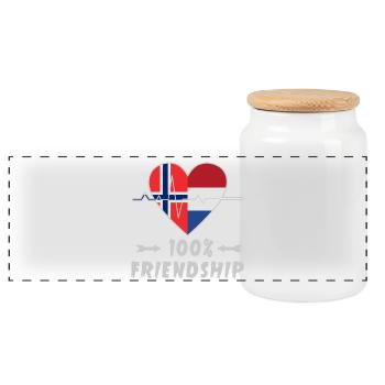 100 % amitié entre la Norvège et les Pays-Bas - Boîte à biscuits avec couvercle en bois - blanc - Devant
