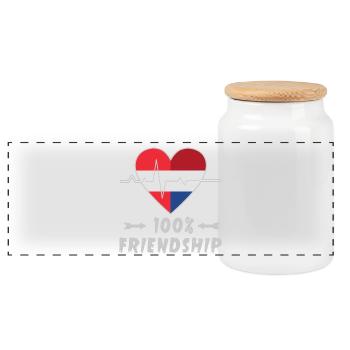 L'Autriche et les Pays-Bas : amitié à 100 % - Boîte à biscuits avec couvercle en bois - blanc - Devant