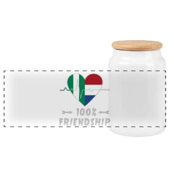 Le Nigeria et les Pays-Bas : amitié à 100 % - Boîte à biscuits avec couvercle en bois - blanc - Devant