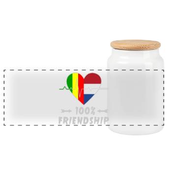 100 % amitié entre le Mali et les Pays-Bas - Boîte à biscuits avec couvercle en bois - blanc - Devant