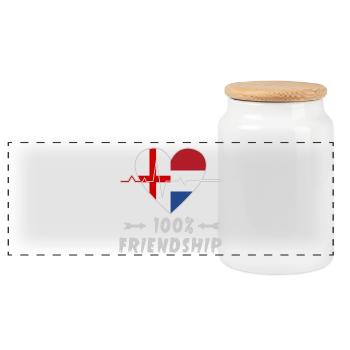 L'Angleterre et les Pays-Bas : amitié à 100 % - Boîte à biscuits avec couvercle en bois - blanc - Devant