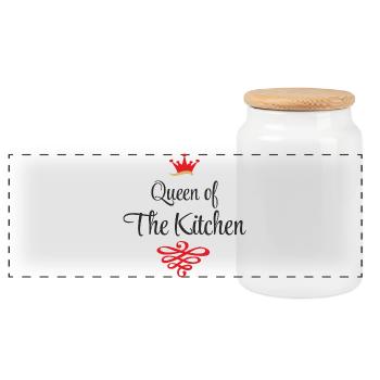 Funny T-shirts for women who like to cook - Panoramic Cookie Jar with Wooden Lid - white - Front
