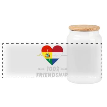 La Bolivie et les Pays-Bas : amitié à 100 % - Boîte à biscuits avec couvercle en bois - blanc - Devant