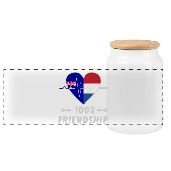 L'Australie et les Pays-Bas : amitié à 100 % - Boîte à biscuits avec couvercle en bois - blanc - Devant