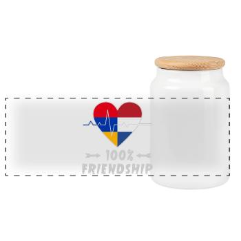 L'Arménie et les Pays-Bas : amitié à 100 % - Boîte à biscuits avec couvercle en bois - blanc - Devant