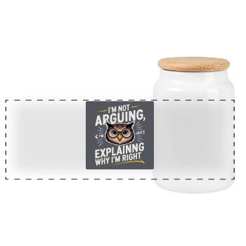 Je ne discute pas, j’explique simplement pourquoi j’ai raison - Boîte à biscuits avec couvercle en bois - blanc - Devant