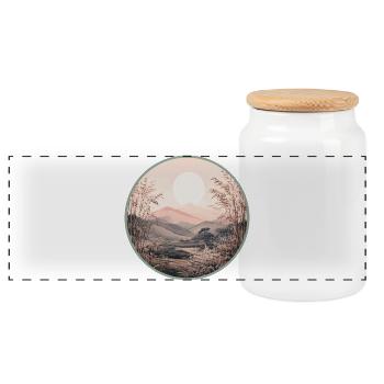 Sanfte Mondlandschaft im Zen-Stil - Panorama Keksdose mit Holzdeckel - Weiß - Vorne