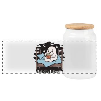 Paranormal Inactivity Ghost - Panoramic Cookie Jar with Wooden Lid - white - Front