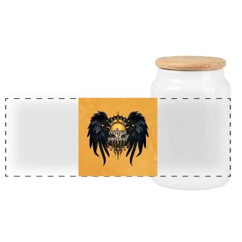 Believe in yourself, a letter - Panoramic Cookie Jar with Wooden Lid - white - Front