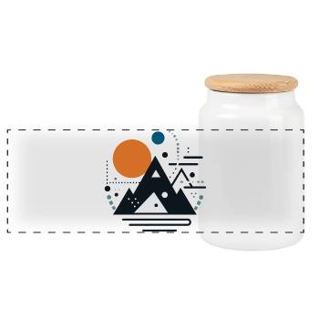 Montagnes - Boîte à biscuits avec couvercle en bois - blanc - Devant