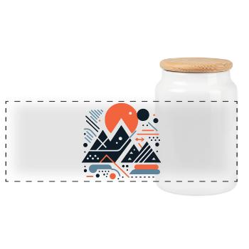 Mountains - Panoramic Cookie Jar with Wooden Lid - white - Front