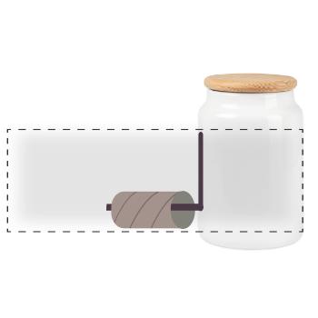 ROULEAU DE PAPIER TOILETTE VIDE TOILETTE - Boîte à biscuits avec couvercle en bois - blanc - Devant
