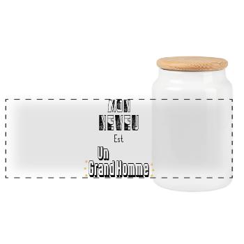 Mon Neveu Est Un Grand Homme - Boîte à biscuits avec couvercle en bois - blanc - Devant