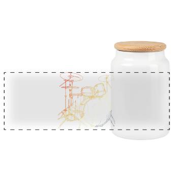 Tambours Look Vintage - Boîte à biscuits avec couvercle en bois - blanc - Devant