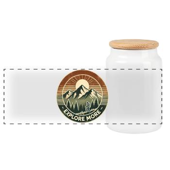 Explore More - Panorama Keksdose mit Holzdeckel - Weiß - Vorne