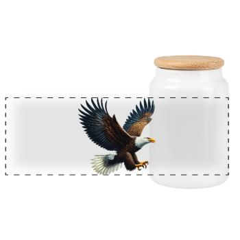 Adler - Panorama Keksdose mit Holzdeckel - Weiß - Vorne