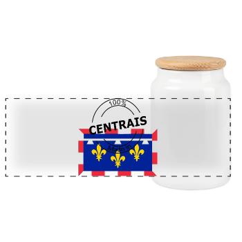 Centrais - Panoramic Cookie Jar with Wooden Lid - white - Front