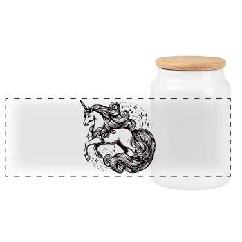 Unicorn Magic Unicorn Dream - Panoramic Cookie Jar with Wooden Lid - white - Front