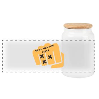 Graphique de la carte des poings - Boîte à biscuits avec couvercle en bois - blanc - Devant