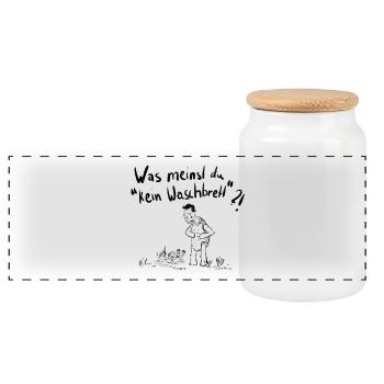 Pas de planche à laver - Boîte à biscuits avec couvercle en bois - blanc - Devant