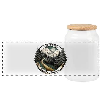 Le chemin détermine l’aventure – Natur Design - Boîte à biscuits avec couvercle en bois - blanc - Devant