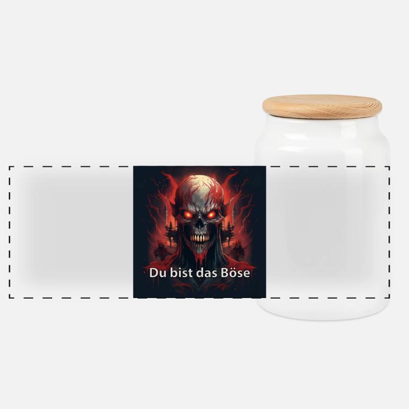 dubistdasböse - Panorama Keksdose mit Holzdeckel - Weiß