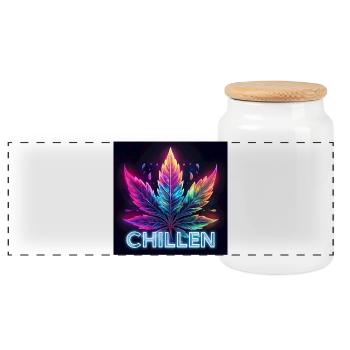 chillen - Panorama Keksdose mit Holzdeckel - Weiß - Vorne