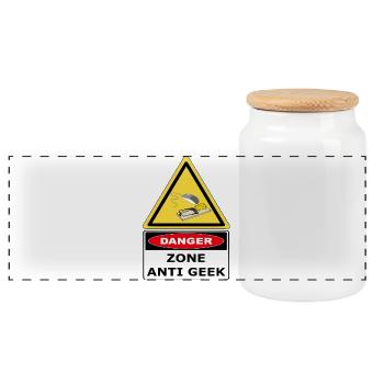 Zone Anti - Geek - Panoramic Cookie Jar with Wooden Lid - white - Front